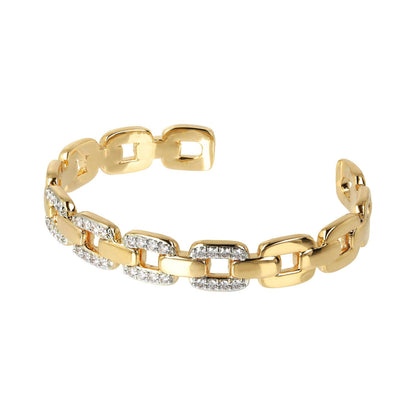 Bronzallure Golden Cubic Zirconia Link Bangle