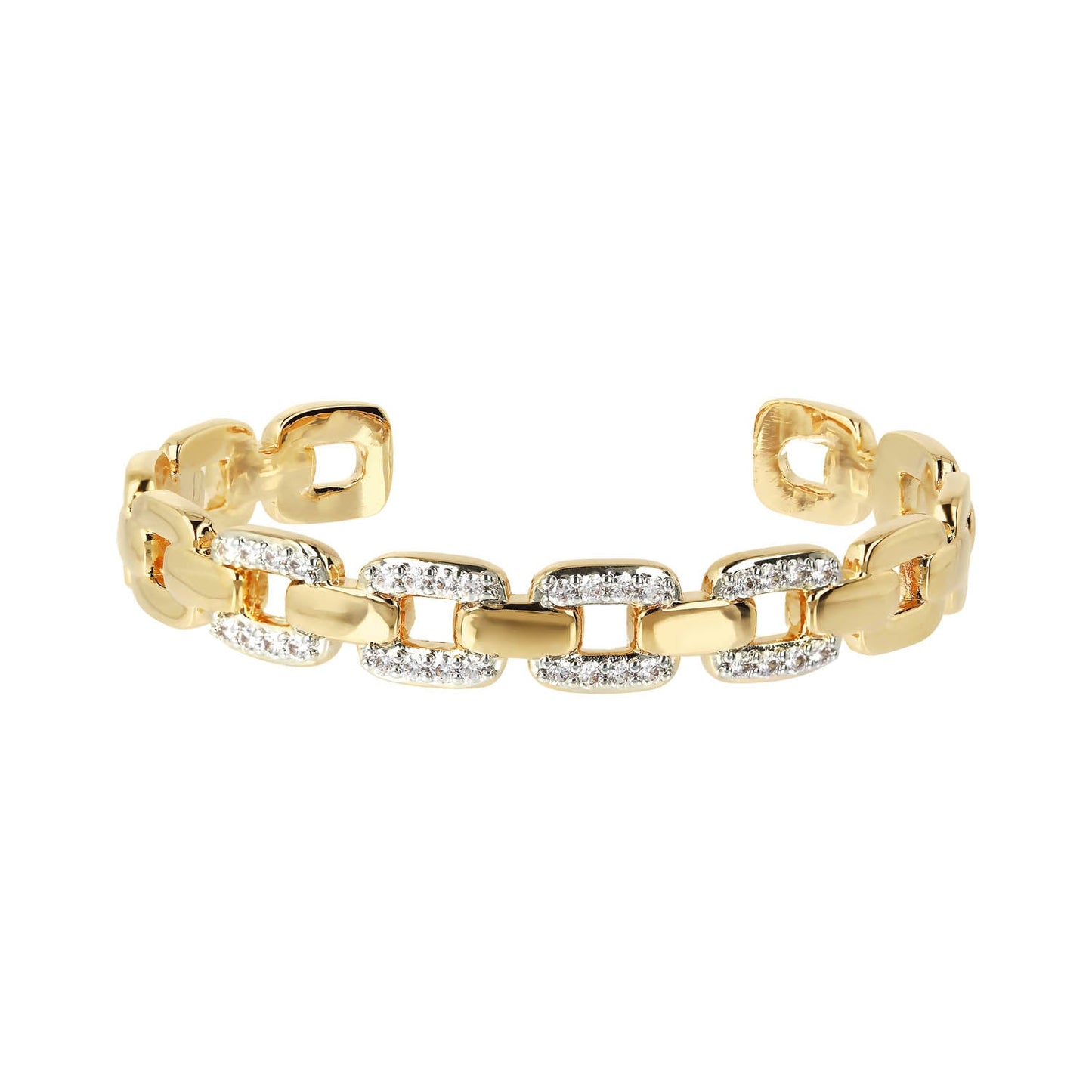 Bronzallure Golden Cubic Zirconia Link Bangle