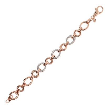 Bronzallure Oval Pave Chain Bracelet