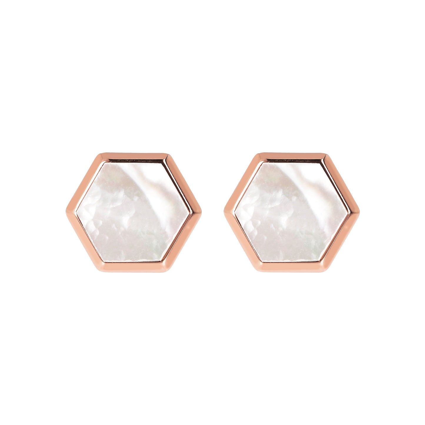 Bronzallure Hexagonal Button Earrings