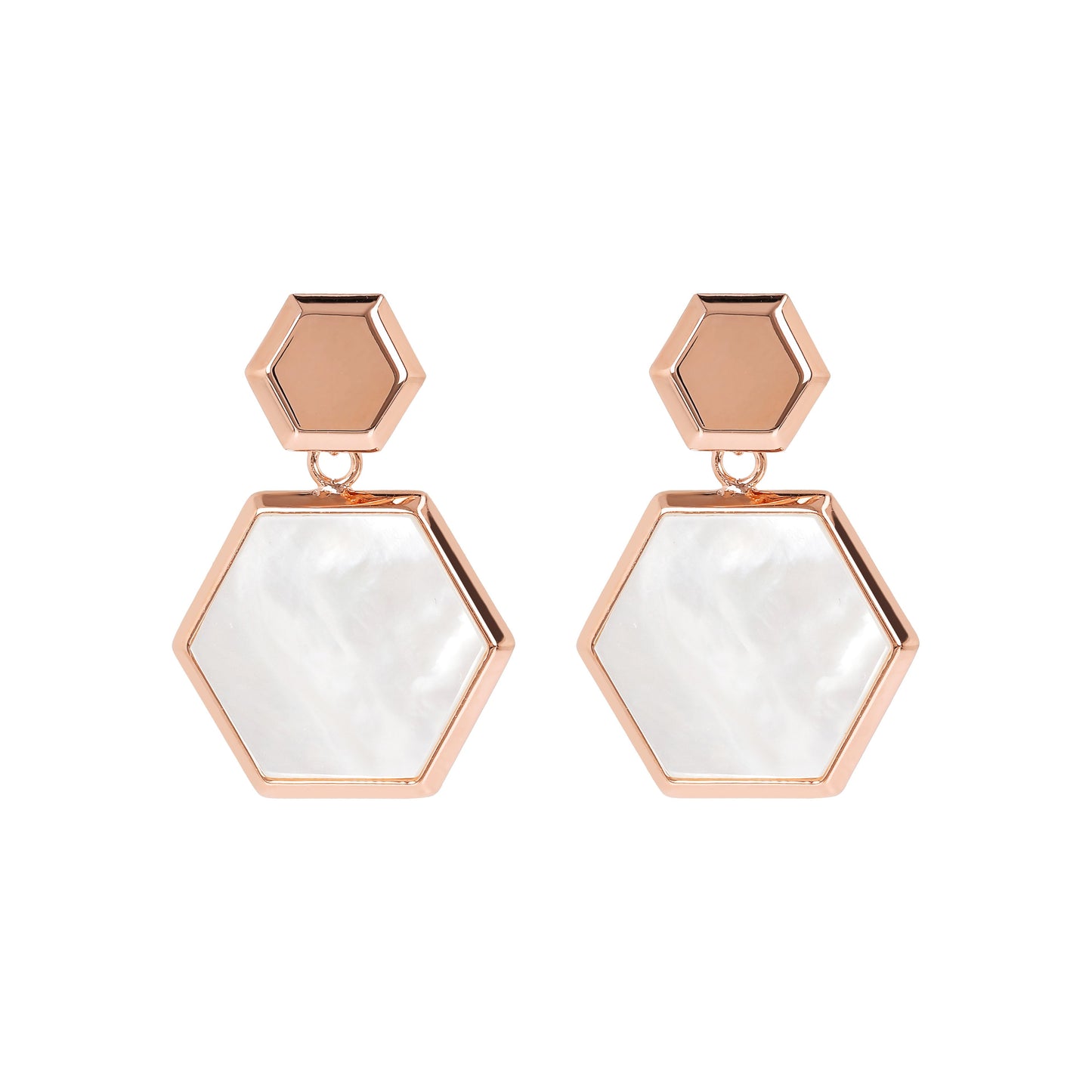 Bronzallure Hexagonal Dangle Earrings