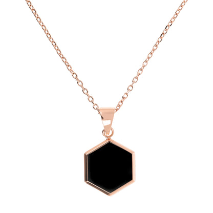 Bronzallure Small Hexagon Pendant Necklace