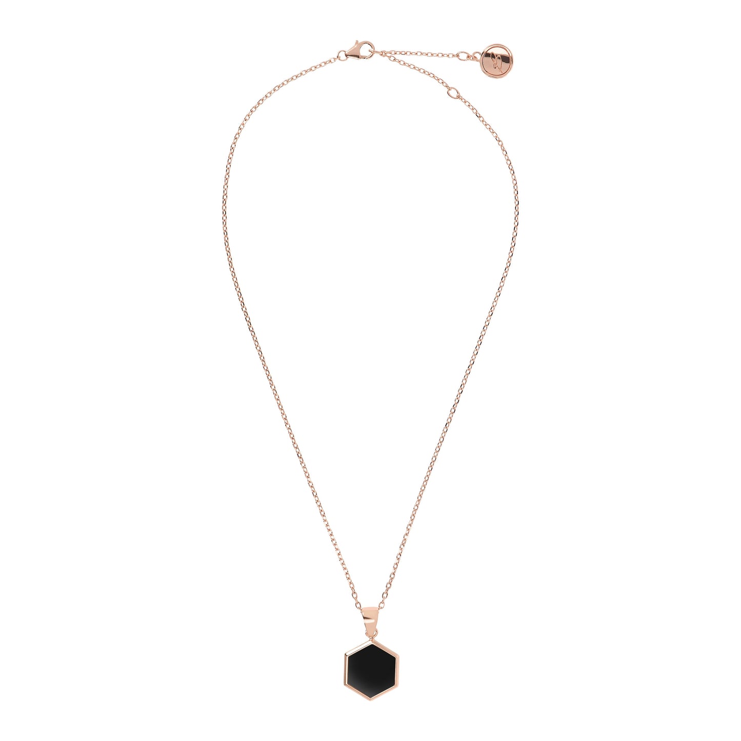 Bronzallure Small Hexagon Pendant Necklace