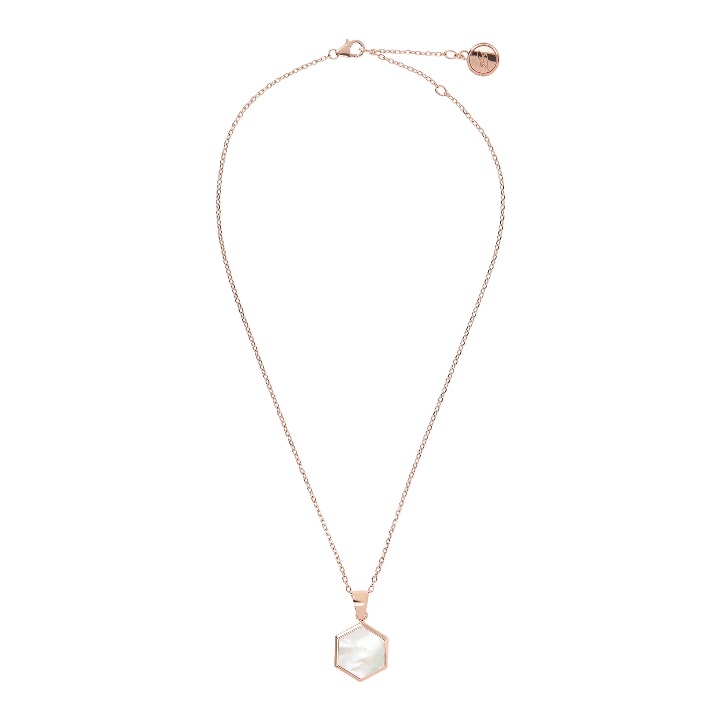 Bronzallure Small Hexagon Pendant Necklace