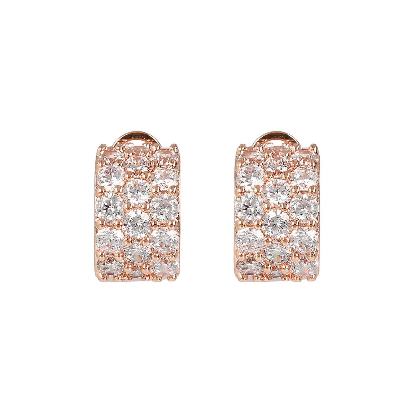 Bronzallure Cubic Zirconia Three Band Earrings