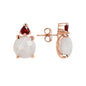 Bronzallure Felicia White Agate/Ruby Earrings