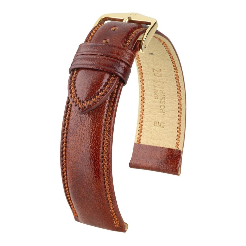 Hirsch Ascot Golden Brown English Leather Watch Band