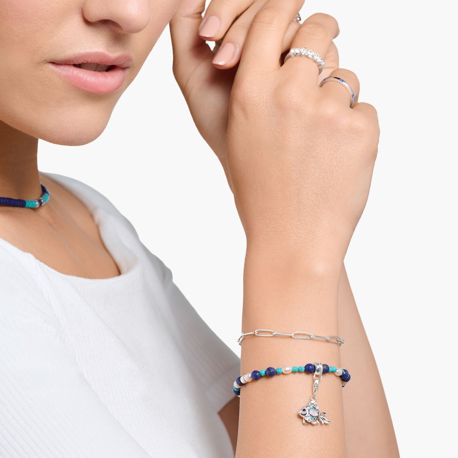 Thomas Sabo Charm pendant fish with blue stones silver - Image 4