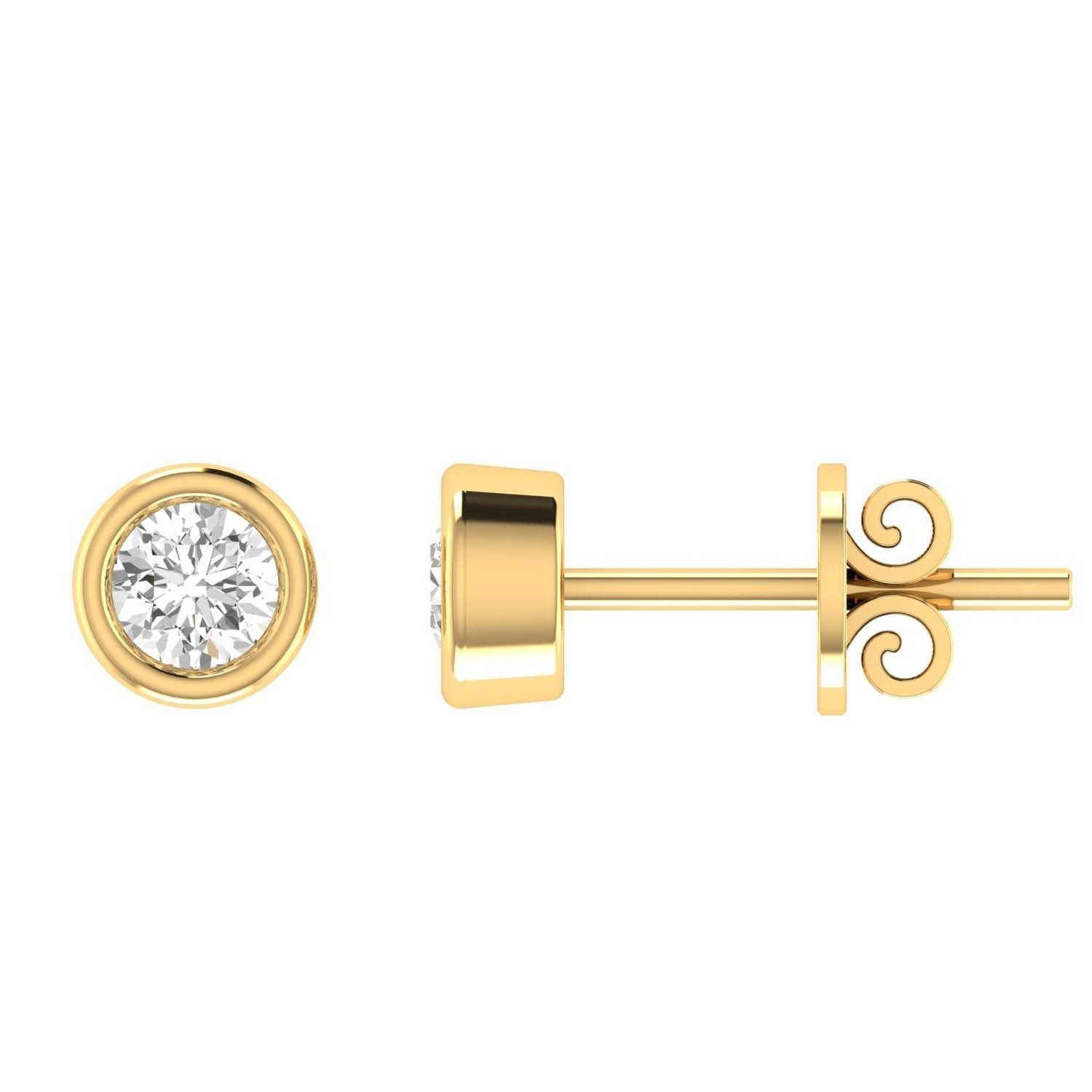 Diamond Stud Earrings with 0.60ct Diamonds in 18K Yellow Gold - 18YBE60