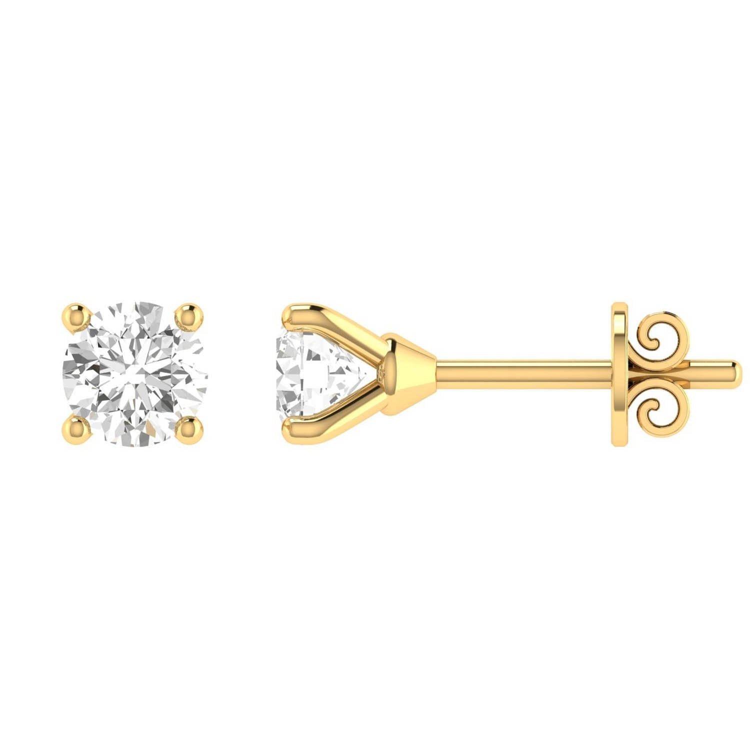 Diamond Stud Earrings with 0.30ct Diamonds in 18K Yellow Gold - 18YCE30