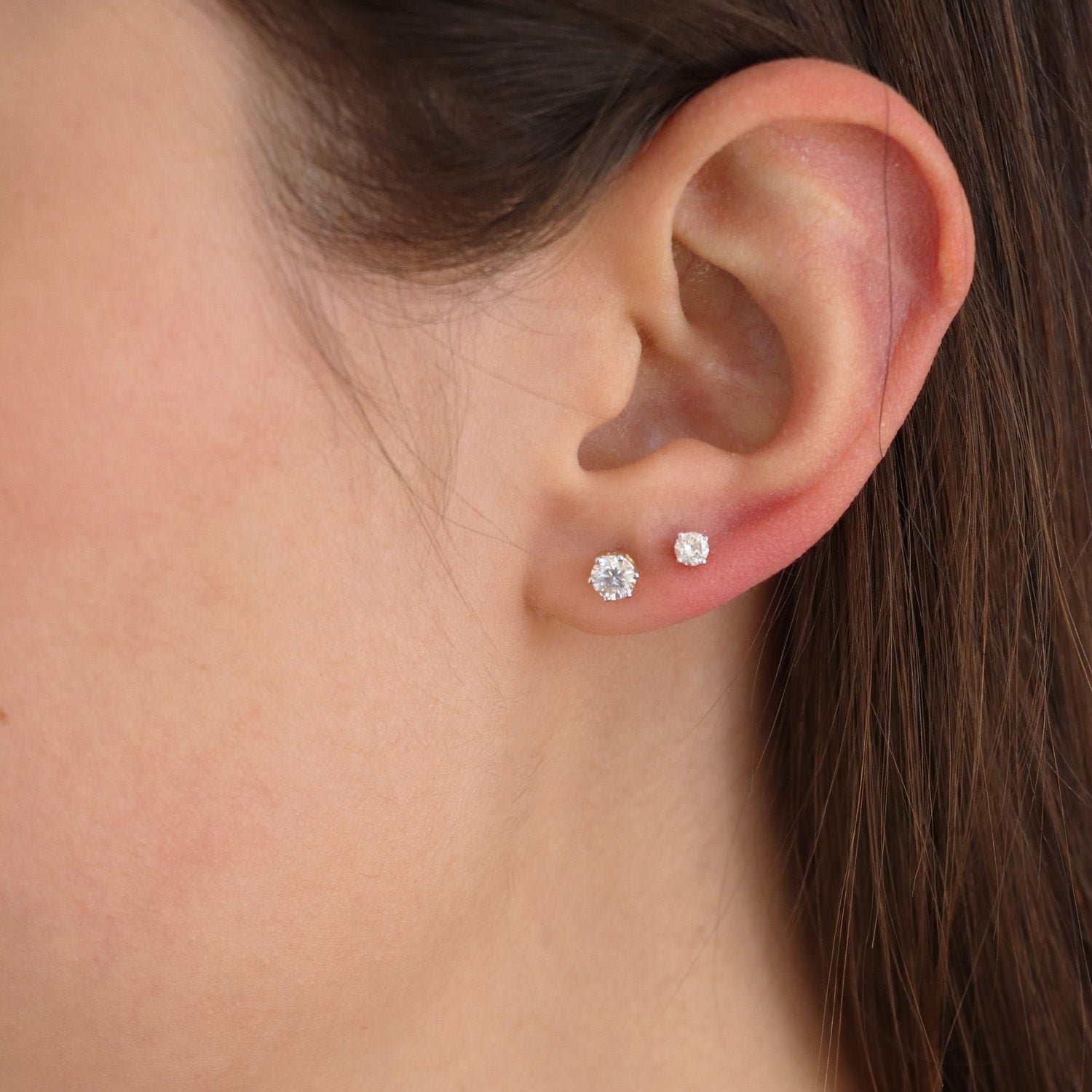 Diamond Stud Earrings with 0.30ct Diamonds in 18K Yellow Gold - 18YCE30 - Image 2