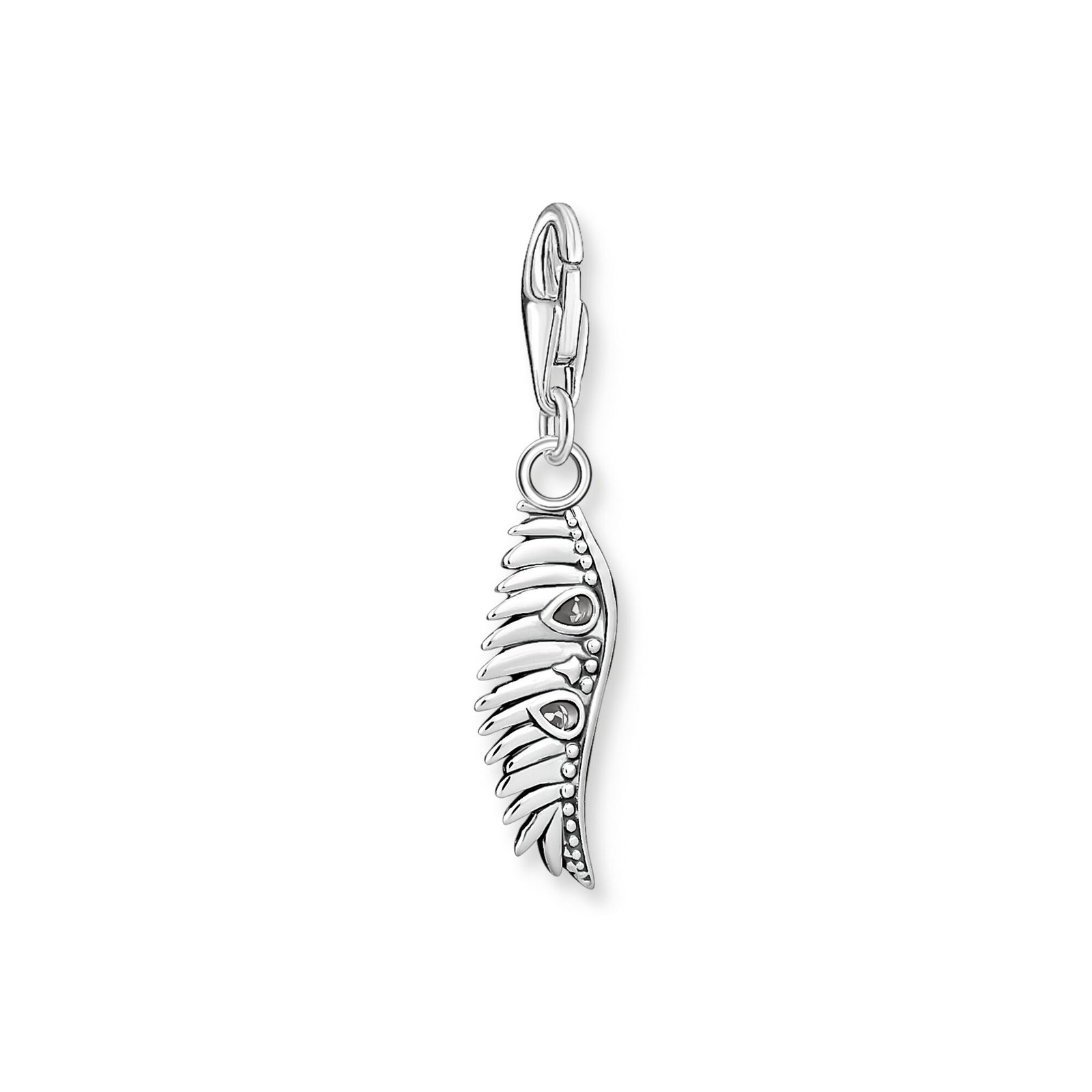 THOMAS SABO Charm pendant phoenix feather with blue stones silver - Image 2