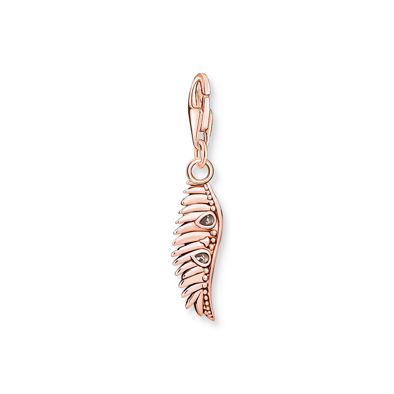 THOMAS SABO Charm pendant phoenix feather with pink stones rose gold - Image 2