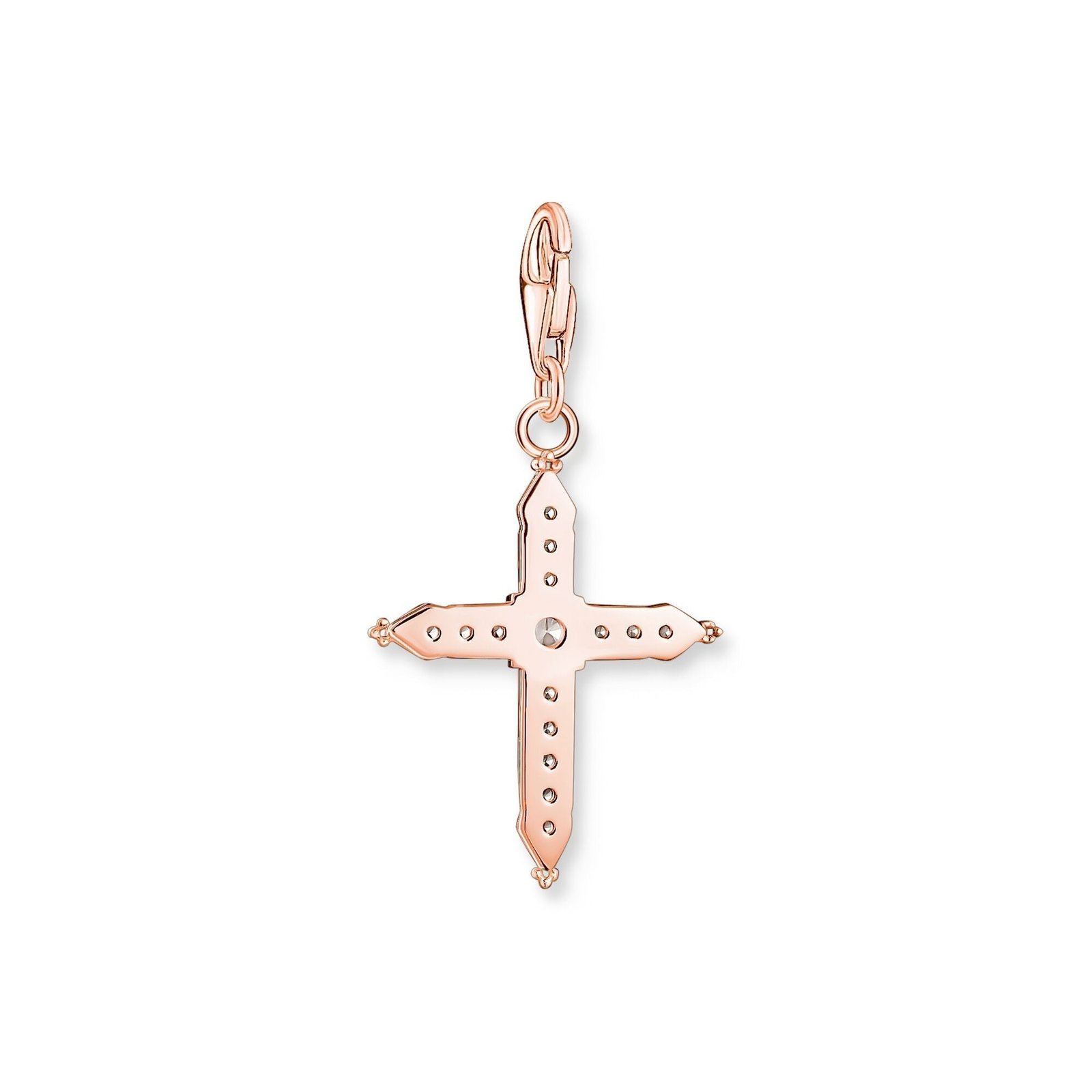 THOMAS SABO Charm pendant cross with white stones rose gold - Image 2