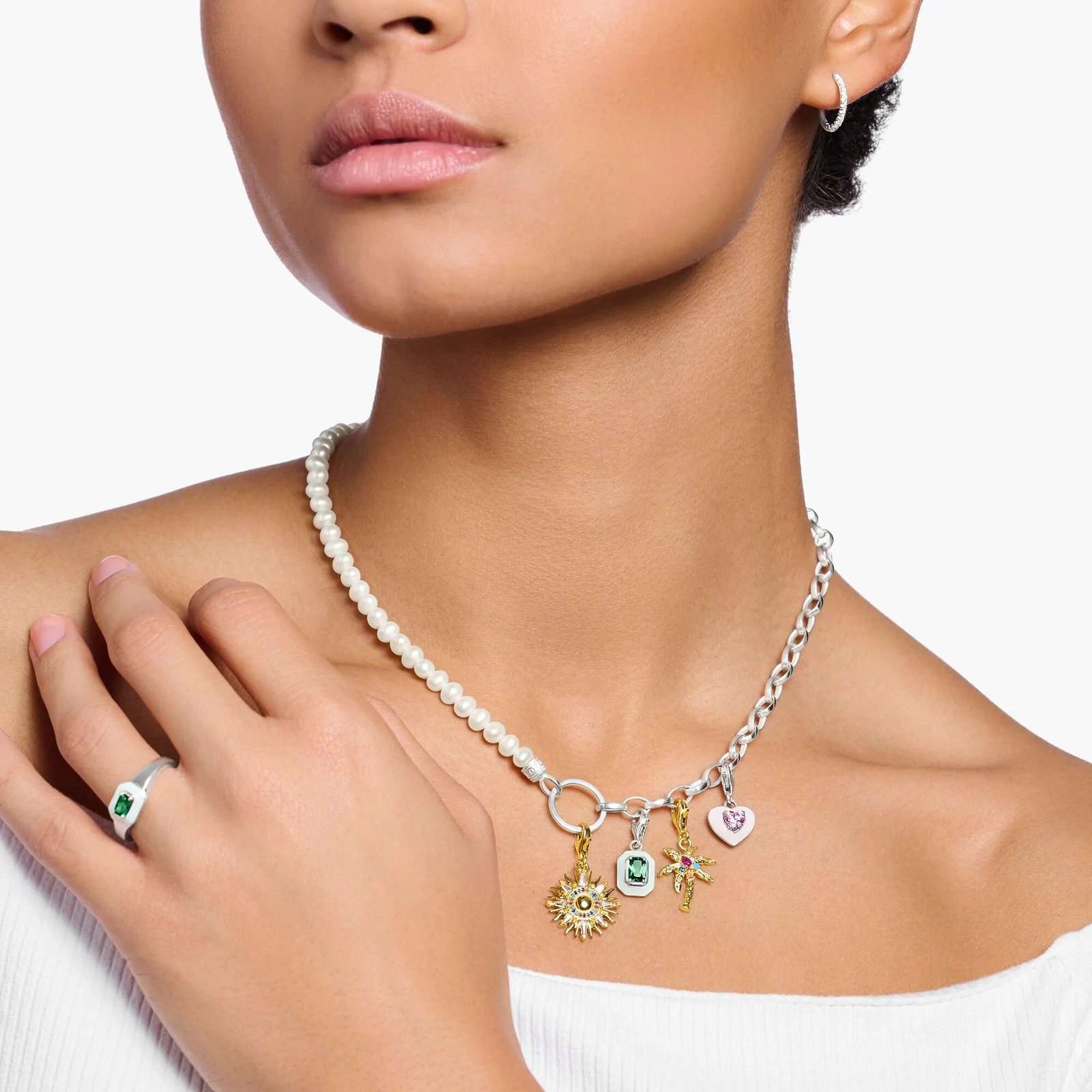 THOMAS SABO Charm Pendant Sun Gold Multicoloured Stones - Image 3