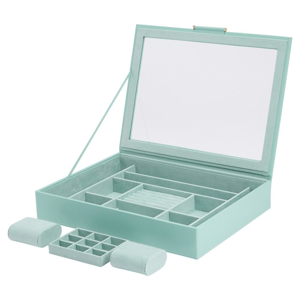 Wolf Sophia Jewellery Box with Window Jade - Image 6