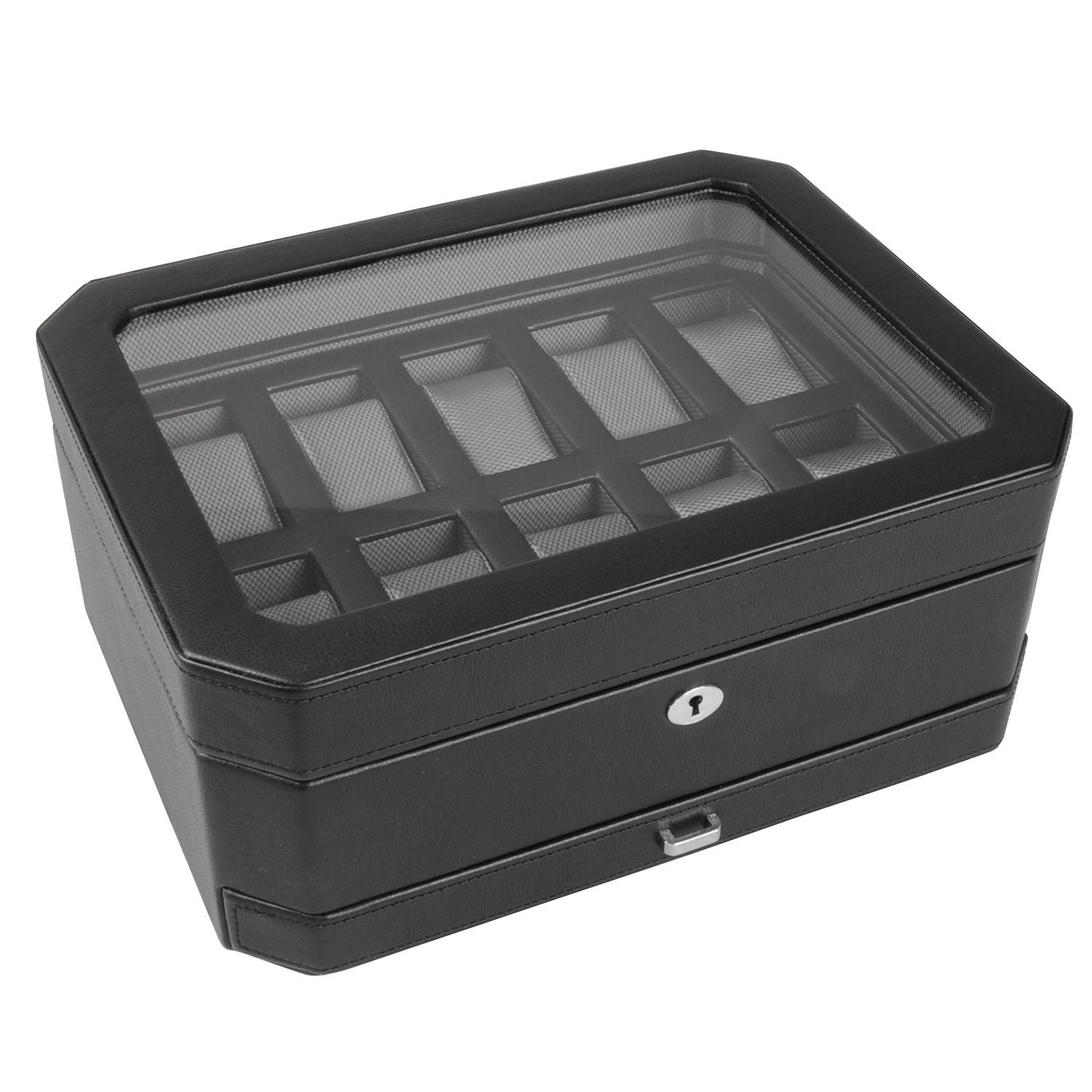 Wolf Windsor 10P Watch Box with Drawer Black - Image 2