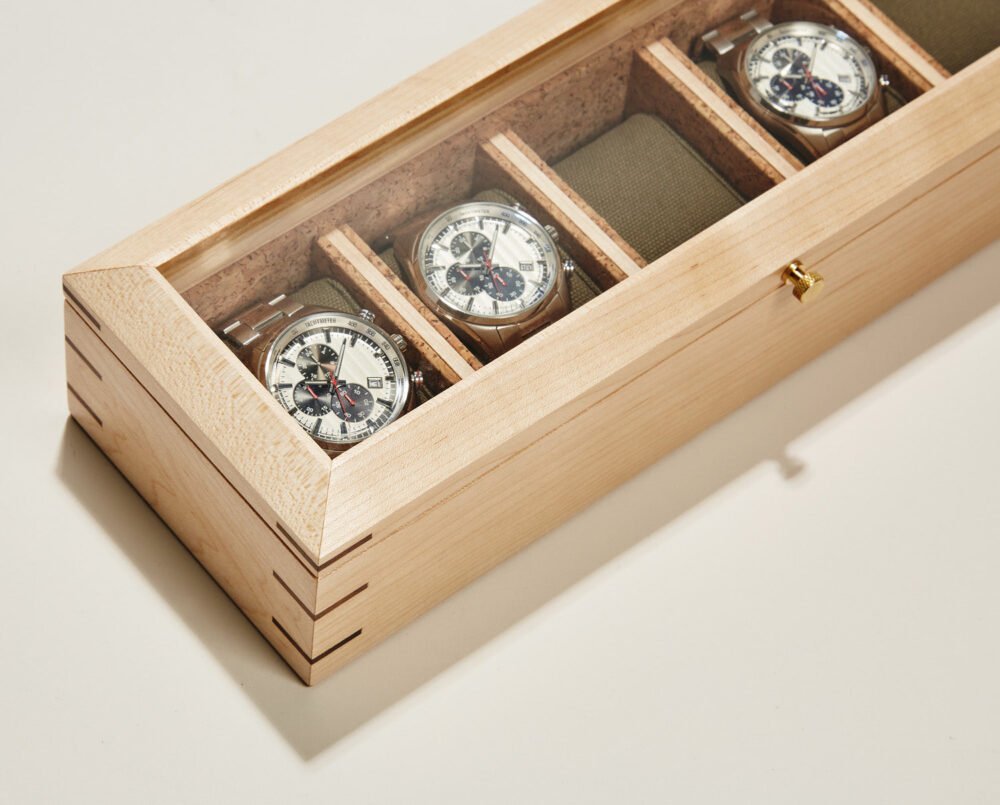 Wolf Analog Shift 5 Piece Watch Box Wood - Image 5