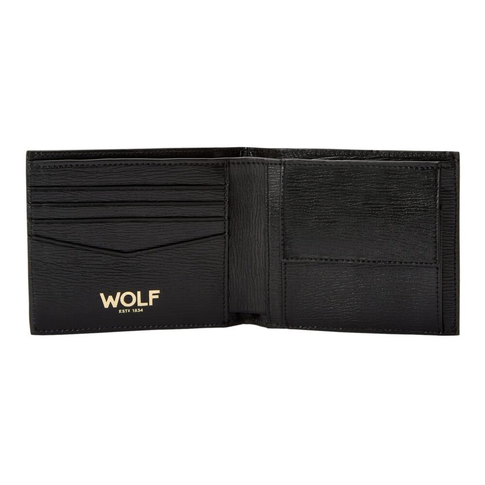 Wolf Logo Billfold Wallet with Coin Pouch Black - Image 2