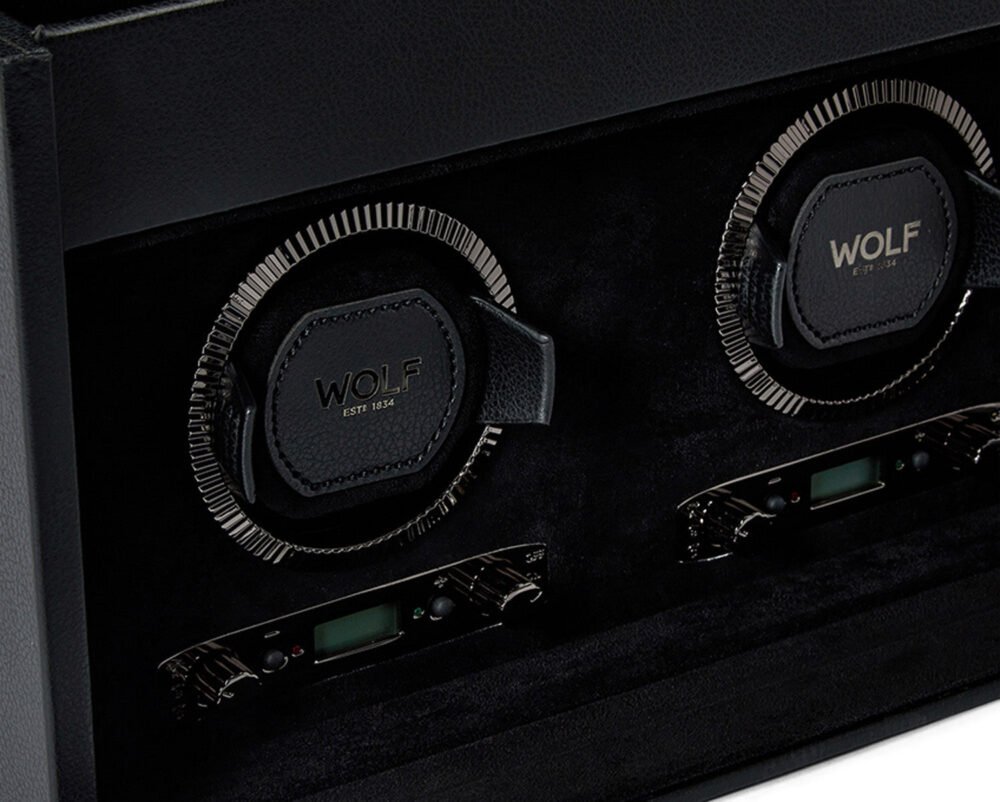 Wolf British Racing Double Watch Winder with Storage Black - Image 4