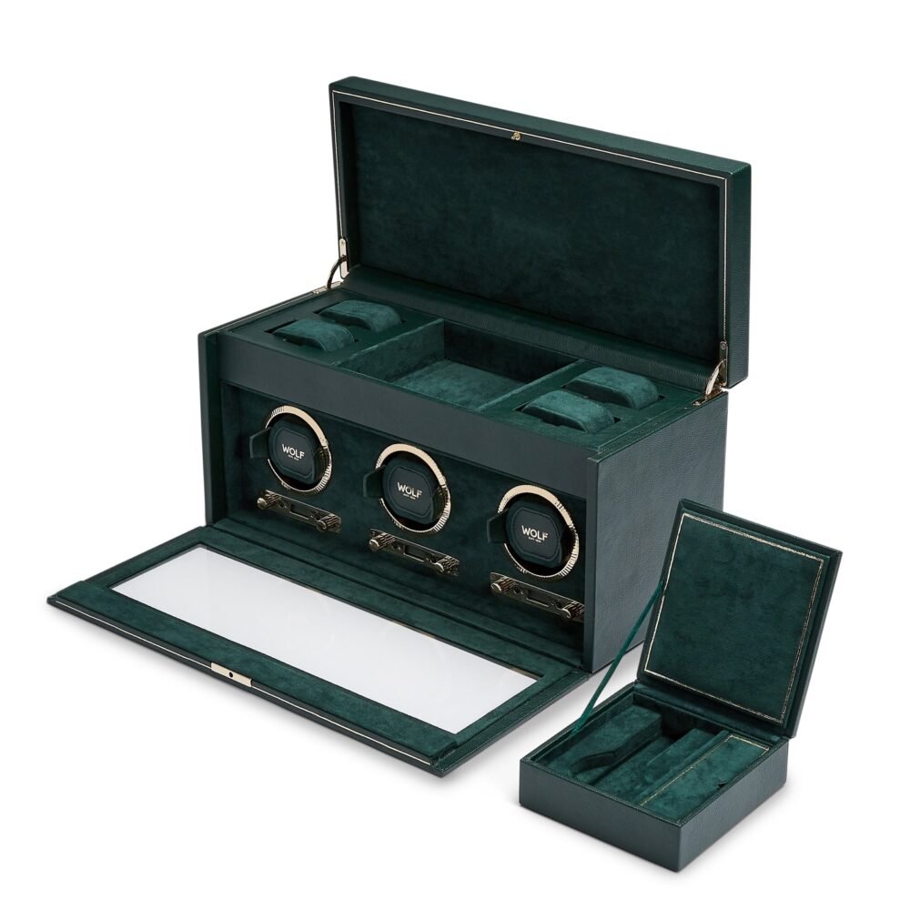 Wolf Brit Racing Green Triple Watch Winder - Image 2