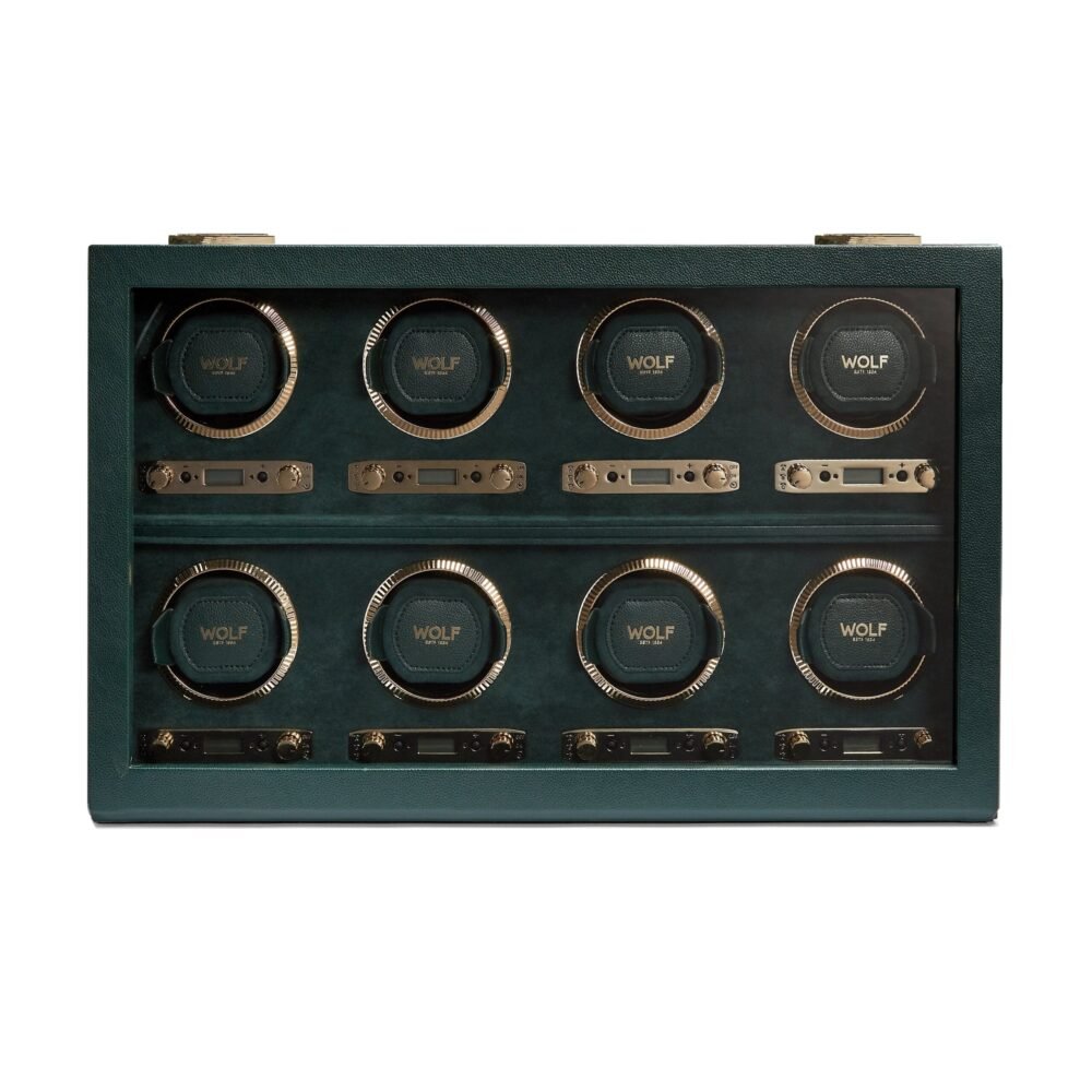 Wolf British Racing Green 8Pc Watch Winder