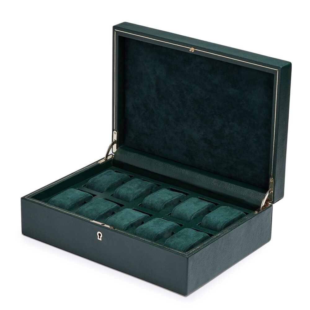 Wolf British Racing Green 10 Pc Watch Box - Image 2