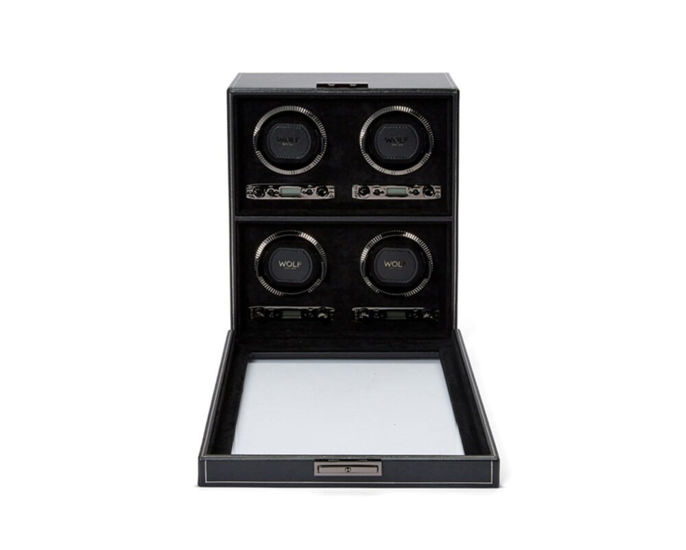 Wolf British Racing 4 Piece Watch Winder Black - Image 2