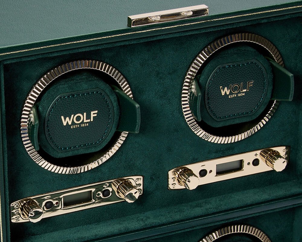 Wolf British Racing Green 4 Piece Watch Winder - Image 2