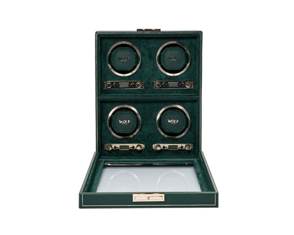 Wolf British Racing Green 4 Piece Watch Winder - Image 3