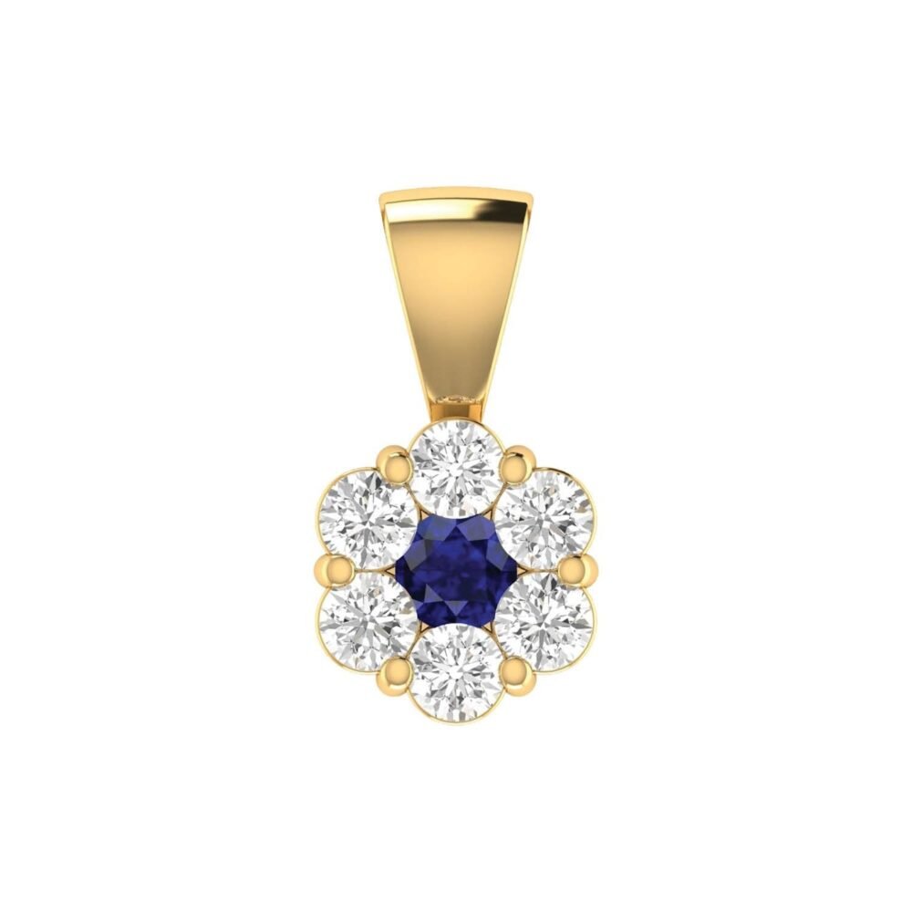 Sapphire Diamond Pendant with 0.40ct Diamonds in 9K Yellow Gold - 9YRP50GHS