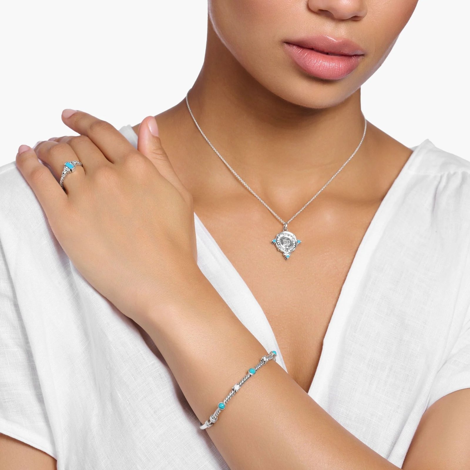 THOMAS SABO Turquoise Rope Bangle - Image 2