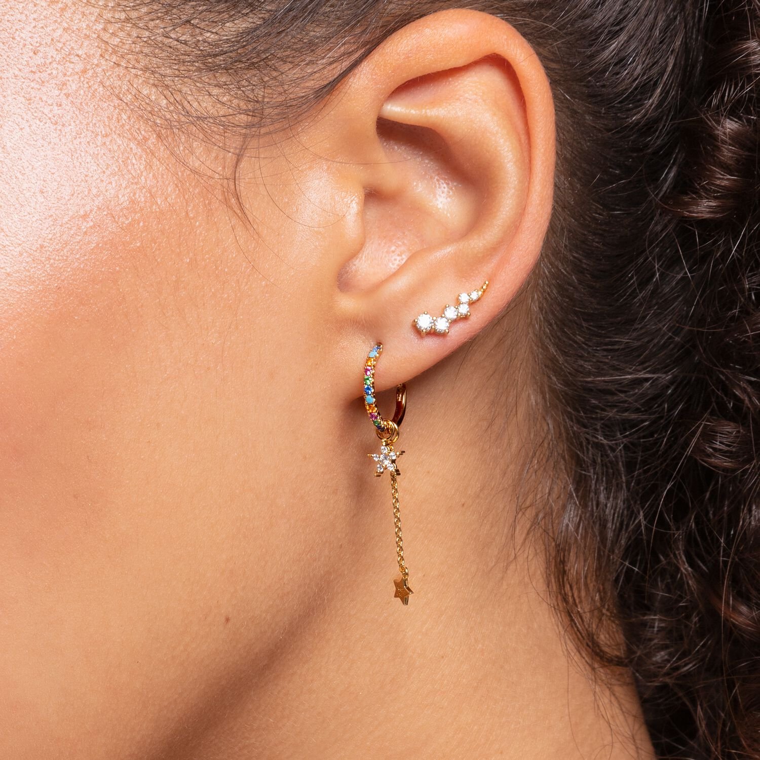 Thomas Sabo Single Hoop Earring Colourful Stones - Image 3