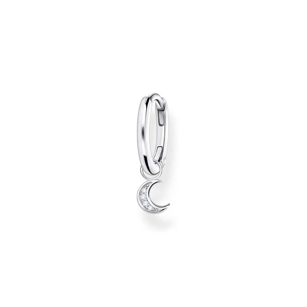 Thomas Sabo Single hoop earring with moon pendant silver