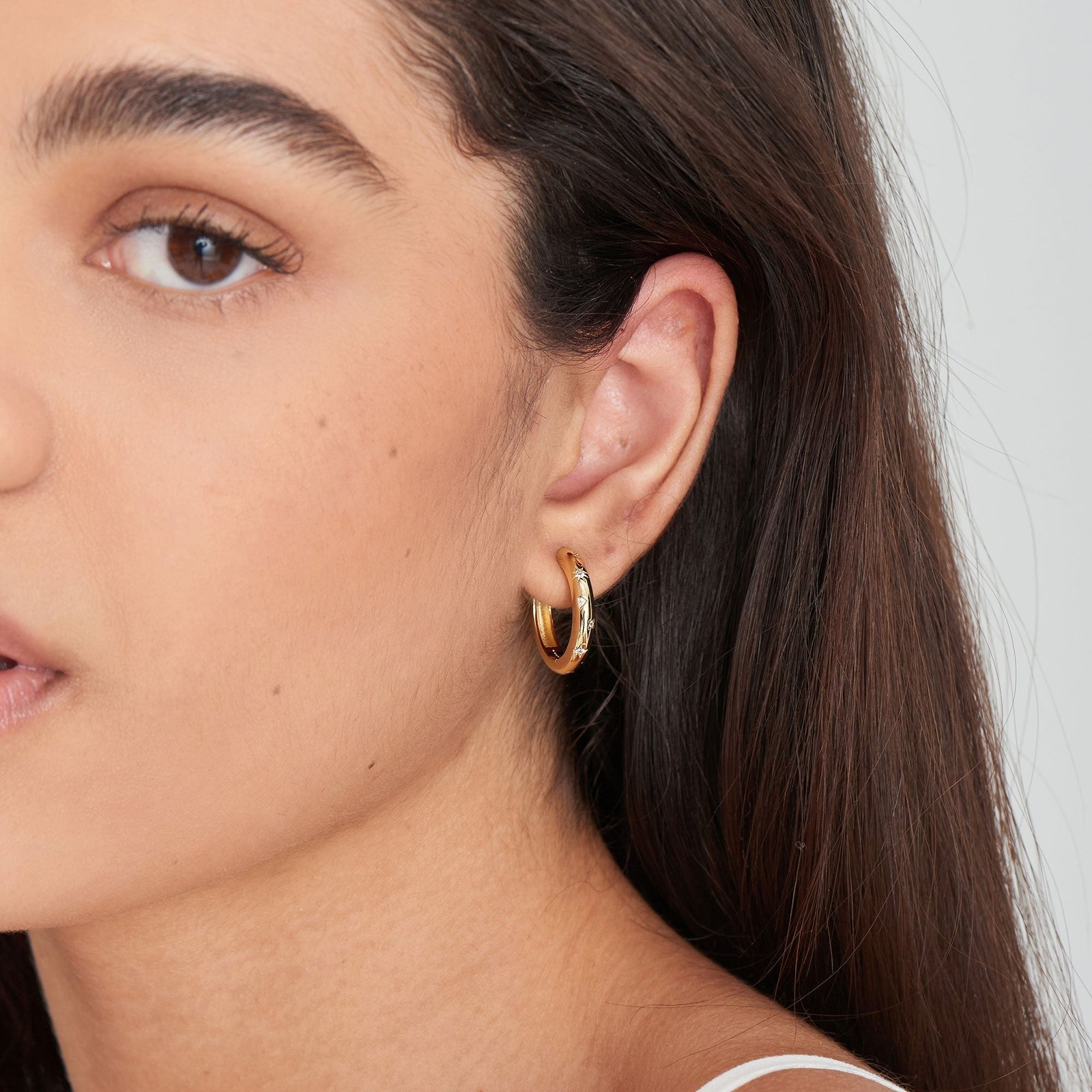 Ania Haie Gold Scattered Stars Hoop Earrings - Image 3