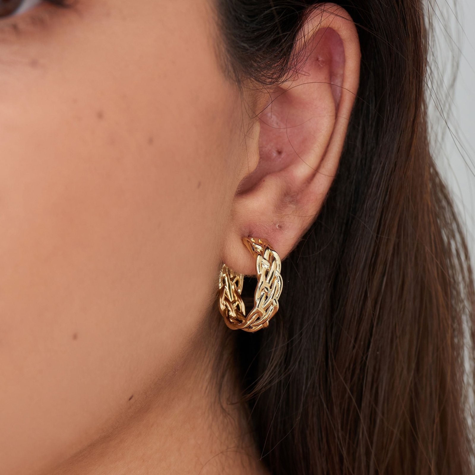 Ania Haie Gold Rope Chunky Hoop Earrings - Image 3
