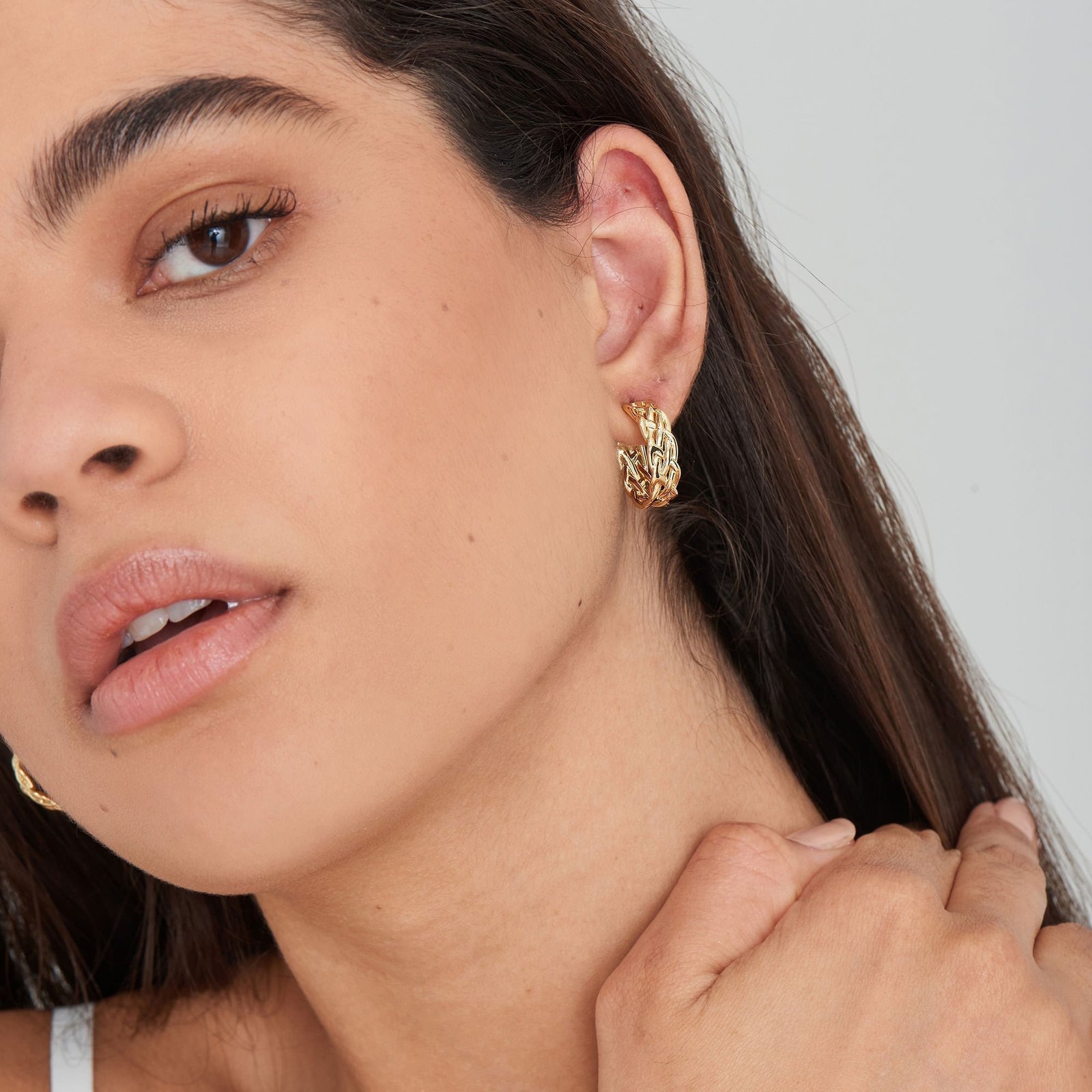 Ania Haie Gold Rope Chunky Hoop Earrings - Image 4