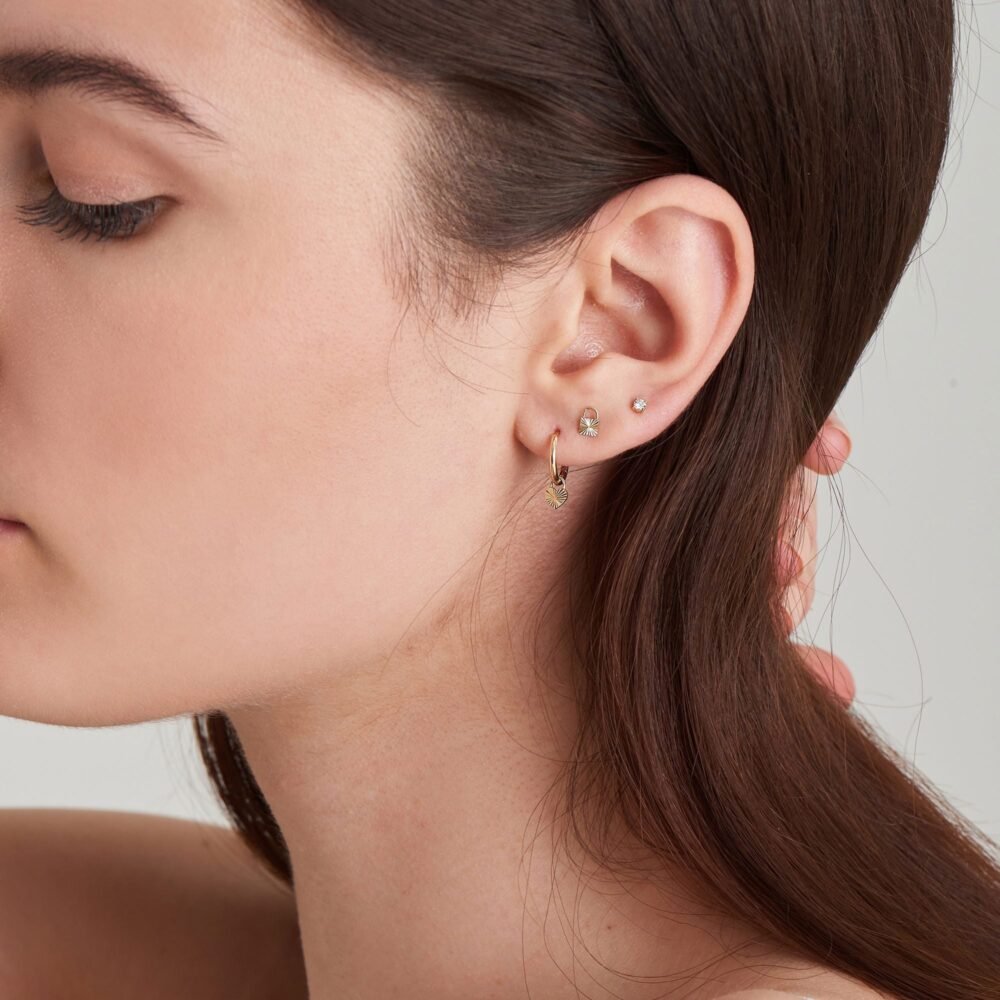 Ania Haie 14kt Gold Heart Padlock Huggie Hoop Earrings - Image 4