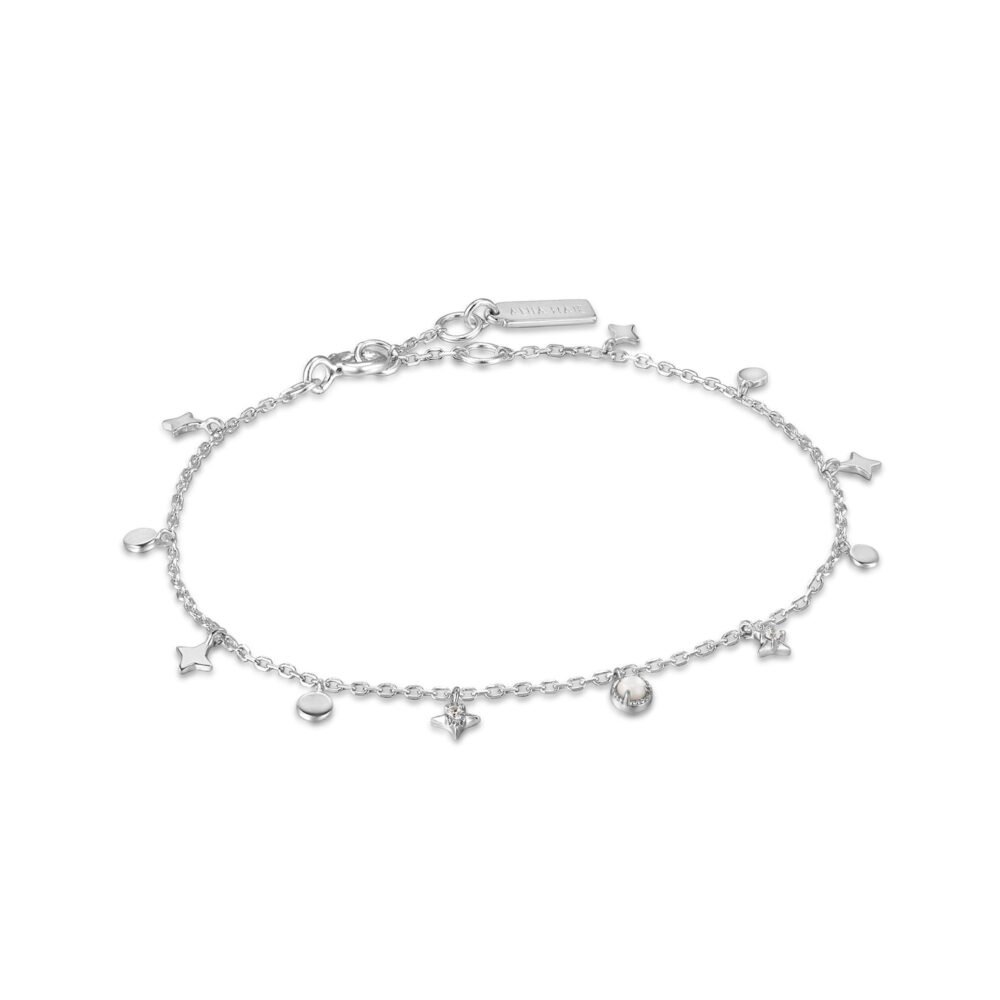 Ania Haie Silver Star Mother of Pearl Drop Anklet