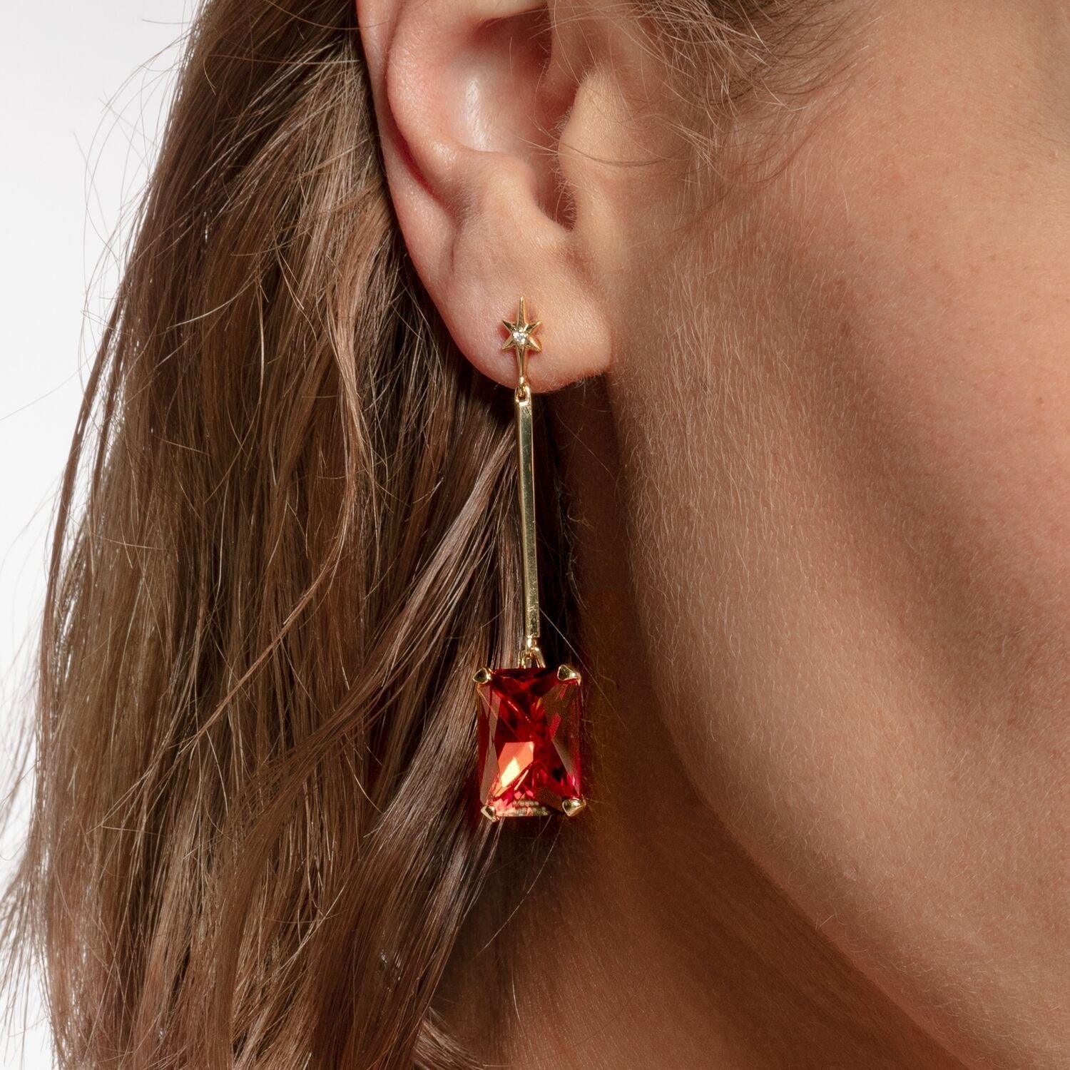 Thomas Sabo Earrings Orange Stone With Star - Image 3