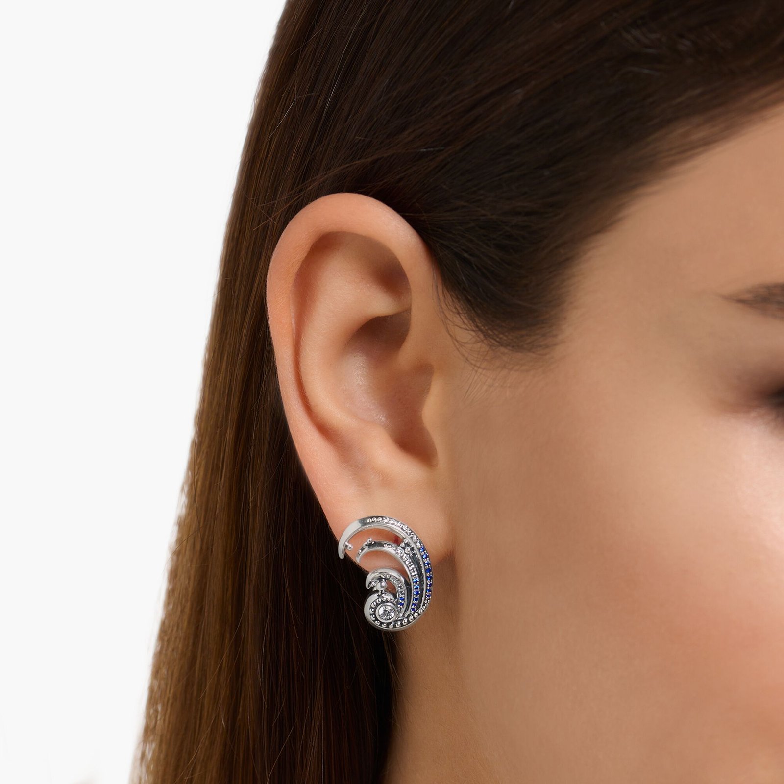 Thomas Sabo Ear studs wave with blue stones - Image 2