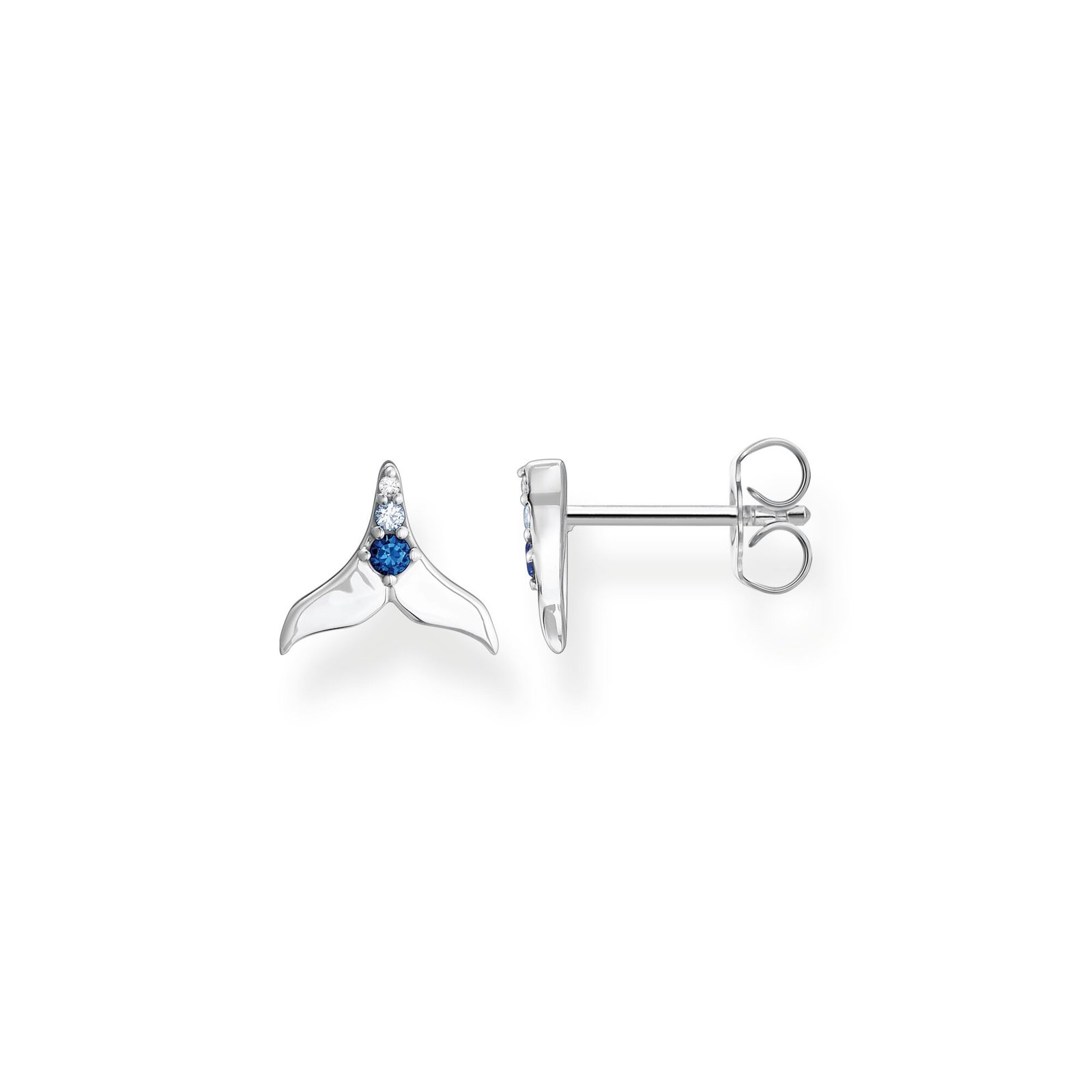 Thomas Sabo Ear studs tail fin with blue stones