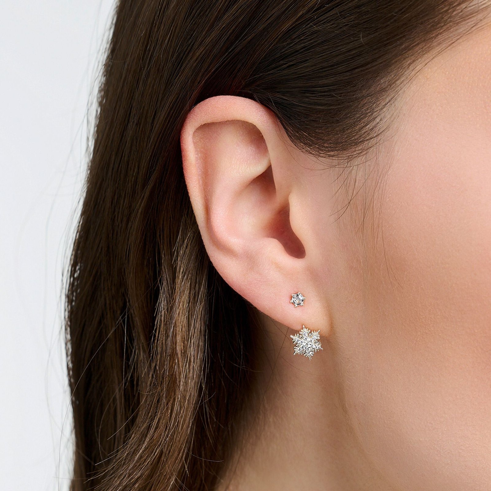 THOMAS SABO Single ear stud snowflake with white stones silver - Image 3