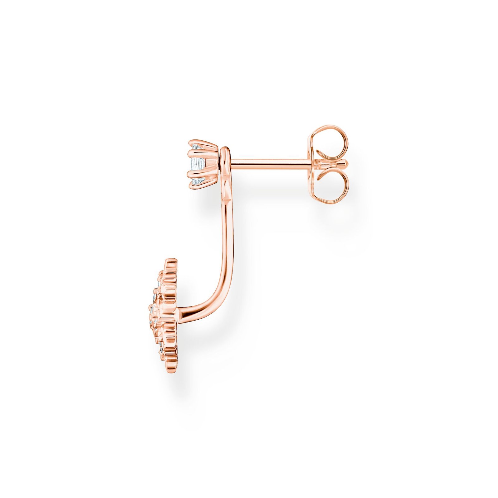 THOMAS SABO Single ear stud snowflake with white stones rose gold - Image 2