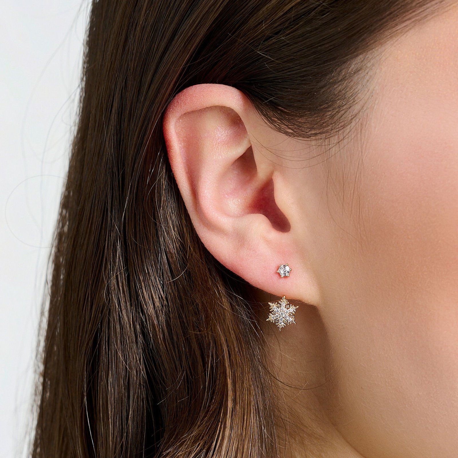 THOMAS SABO Single ear stud snowflake with white stones rose gold - Image 3