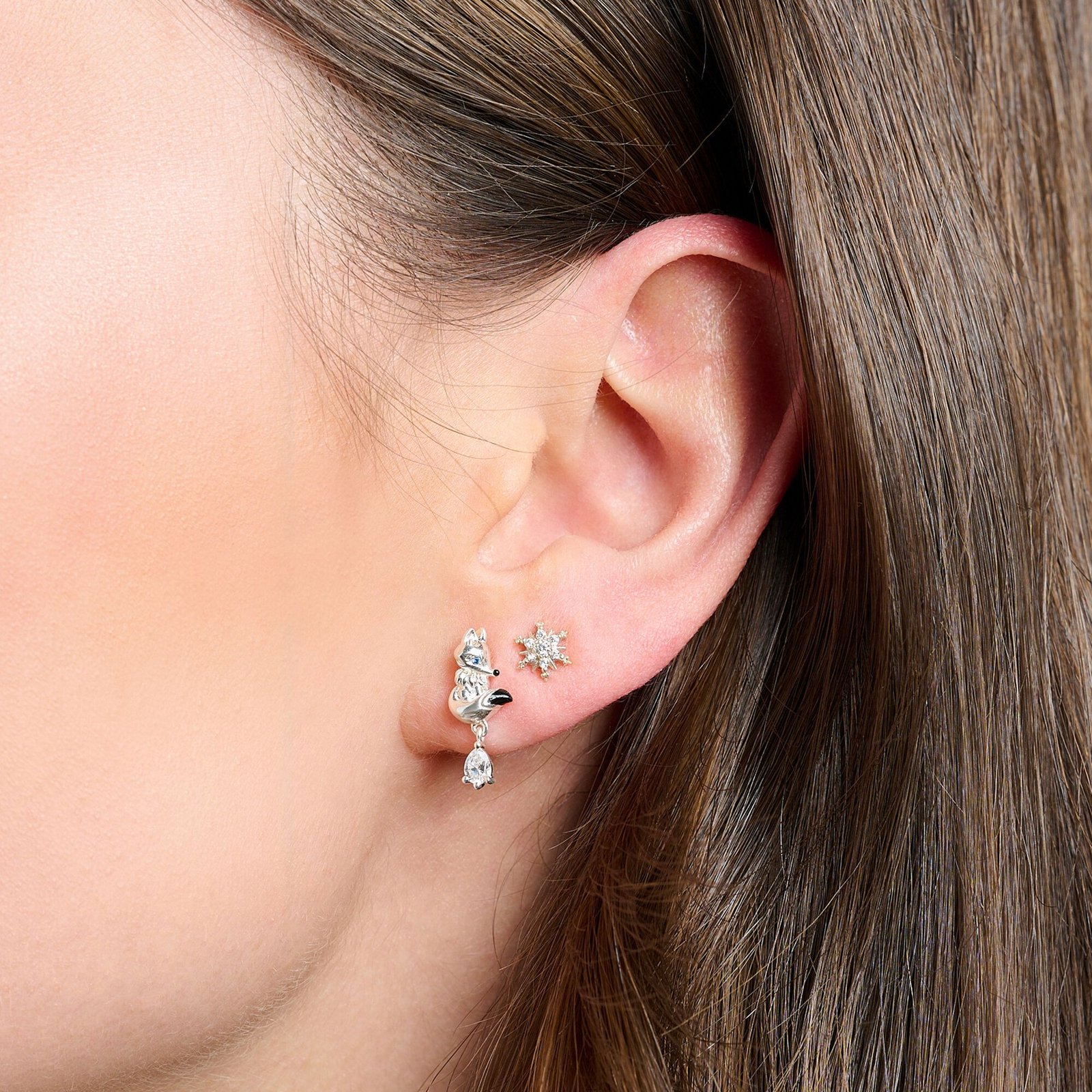 THOMAS SABO Single ear stud fox with white stone silver - Image 3