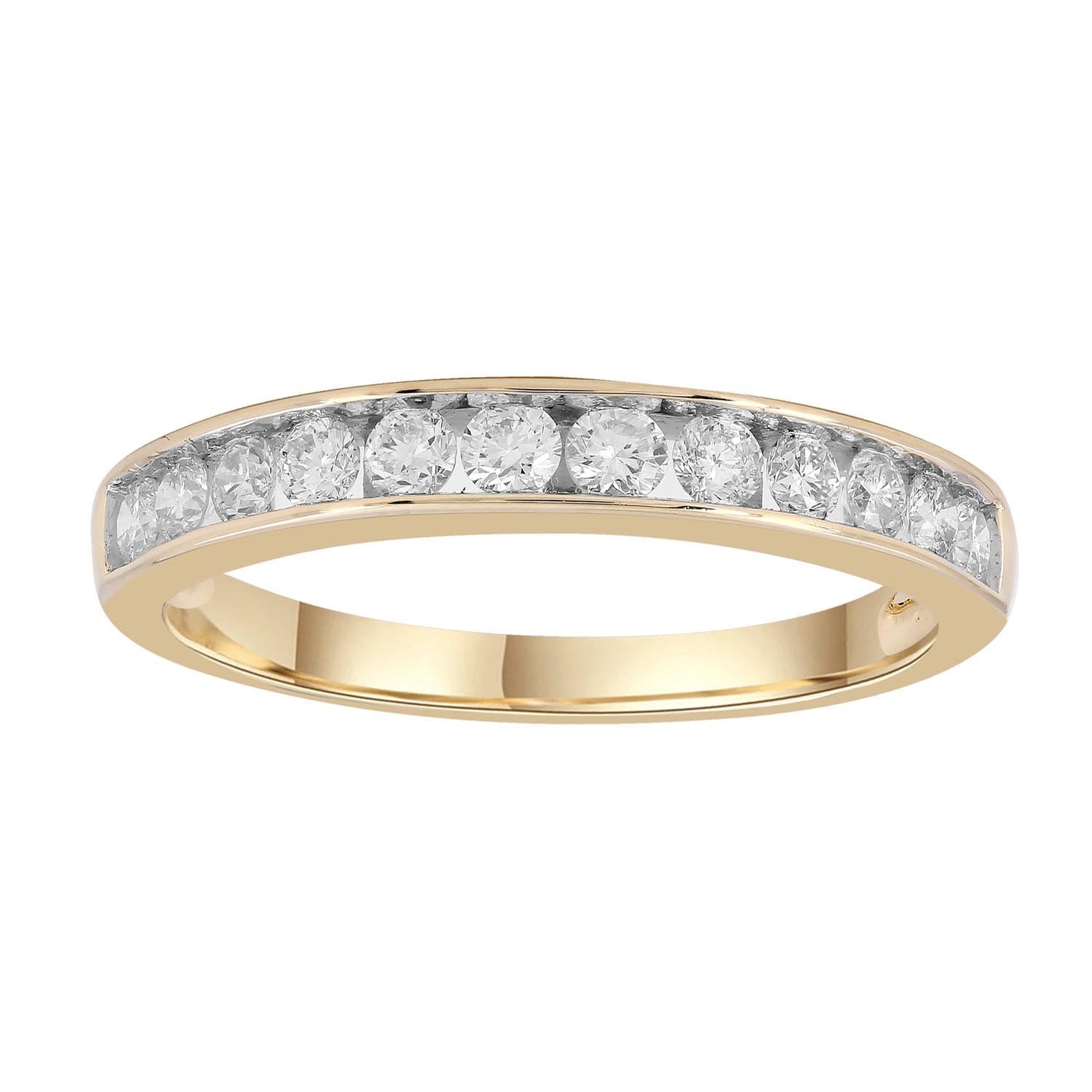 Band Ring with 0.50ct Diamonds in 9K Yellow Gold