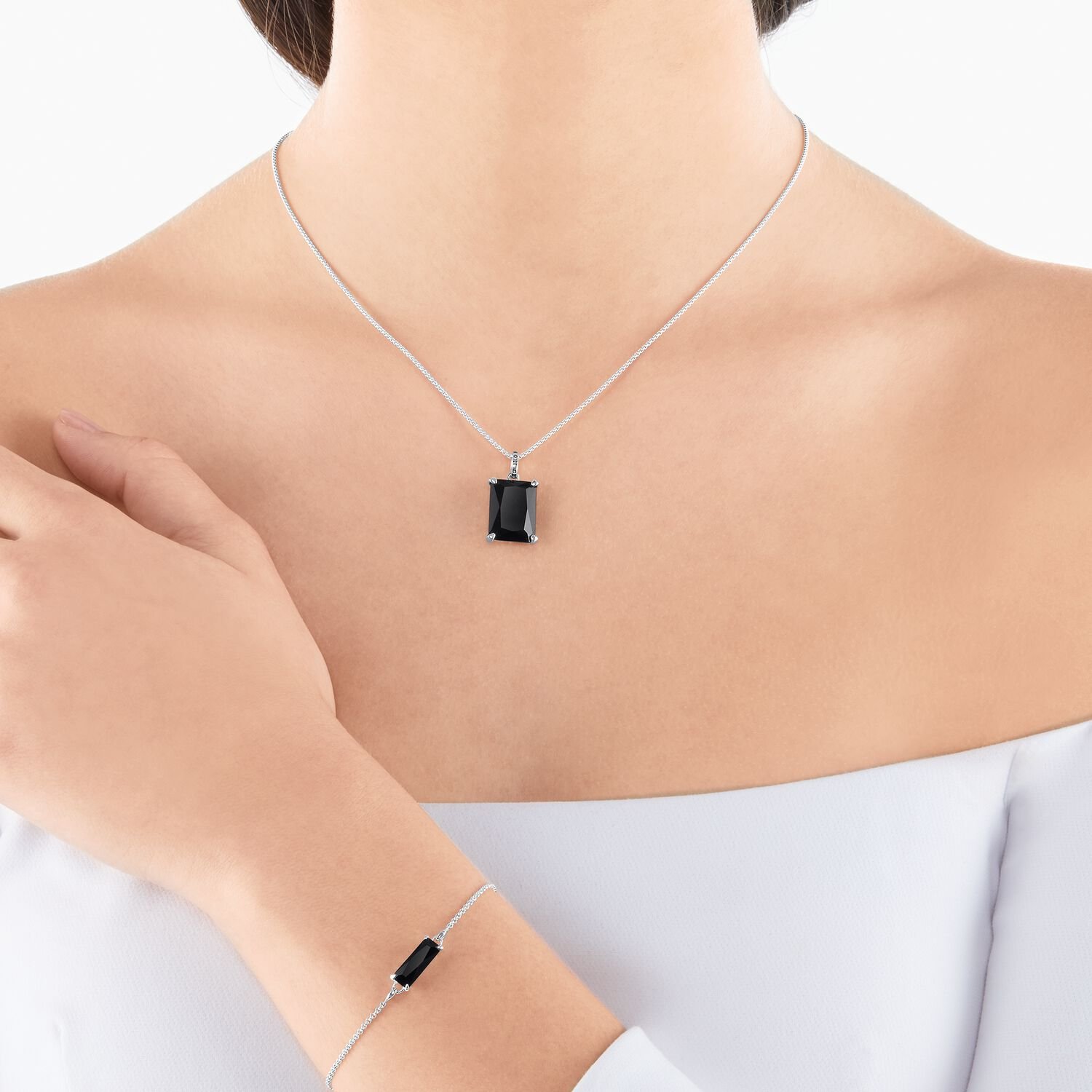 Thomas Sabo Necklace Black Stone Silver - Image 3