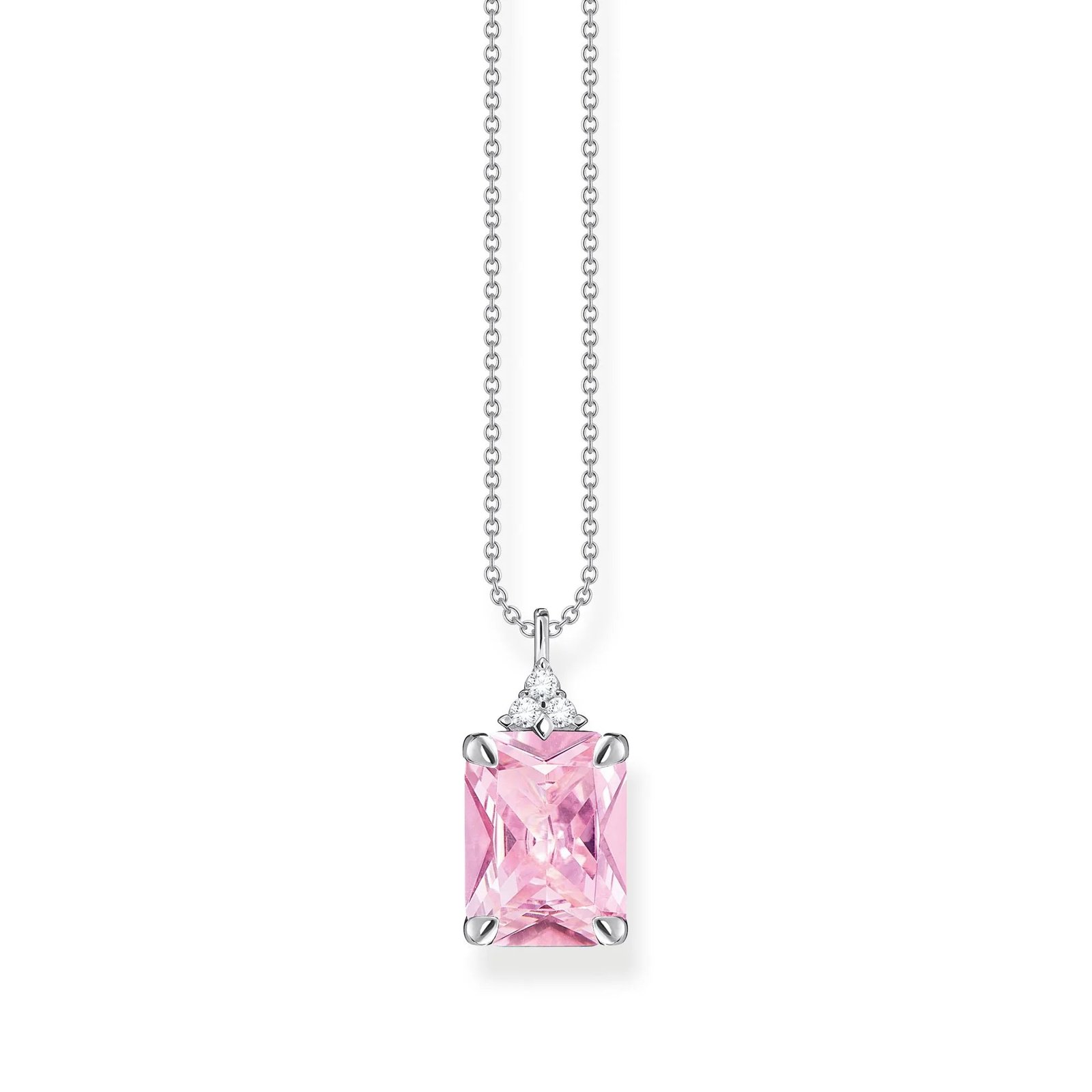 THOMAS SABO Heritage Pink Stone Silver Necklace