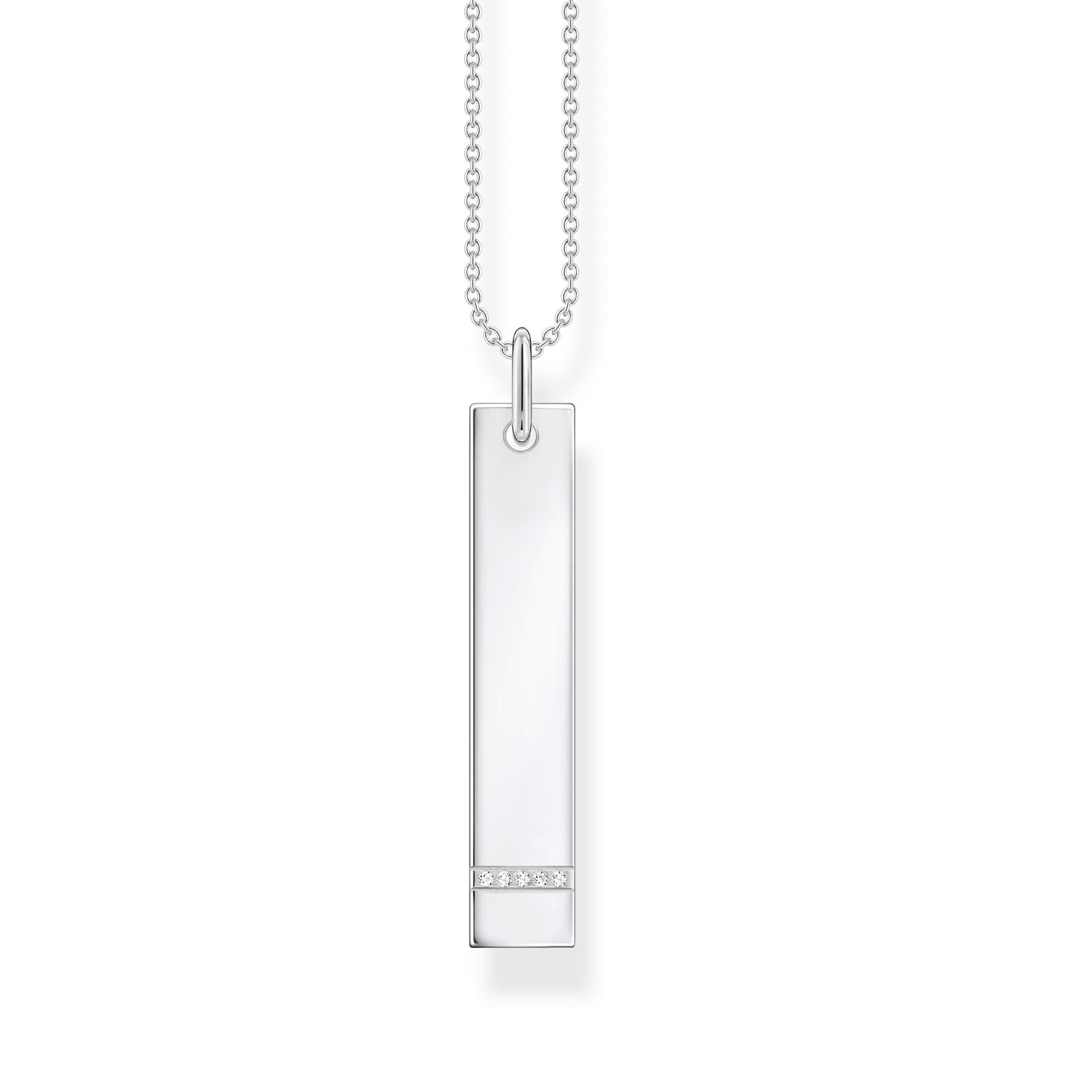 Thomas Sabo Necklace tag with white stones silver